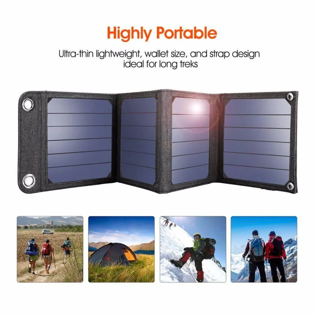 14W Portable Solar Panels 5V 2.1A USB