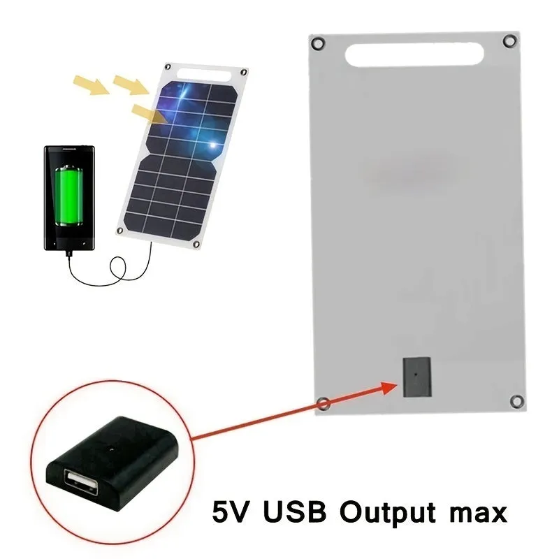 1pc, Portable Solar Panel 5V Solar Plate With USB Safe Charge Stabilize Charger For Power Bank Phone Outdoor Camping Home