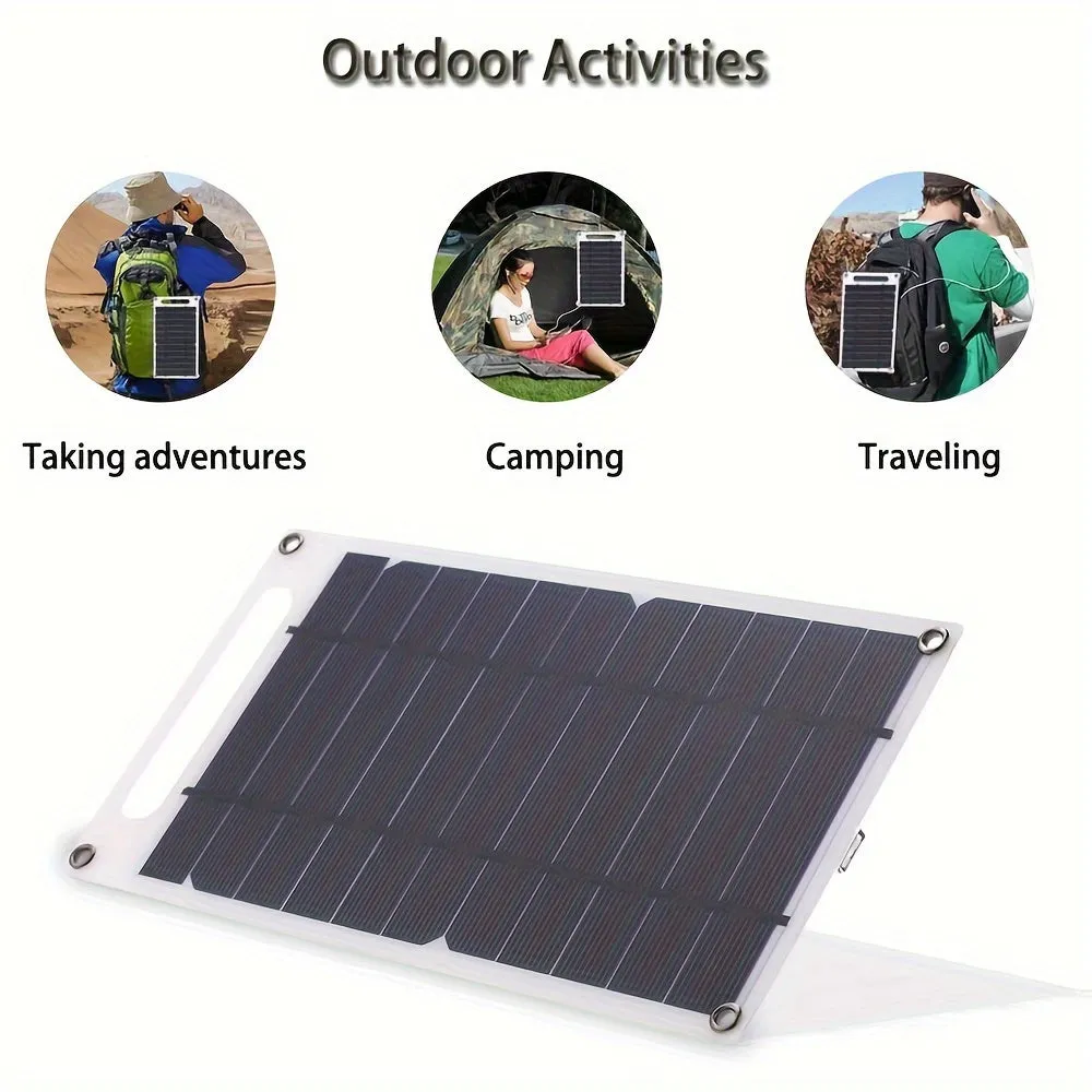 1pc, Portable Solar Panel 5V Solar Plate With USB Safe Charge Stabilize Charger For Power Bank Phone Outdoor Camping Home