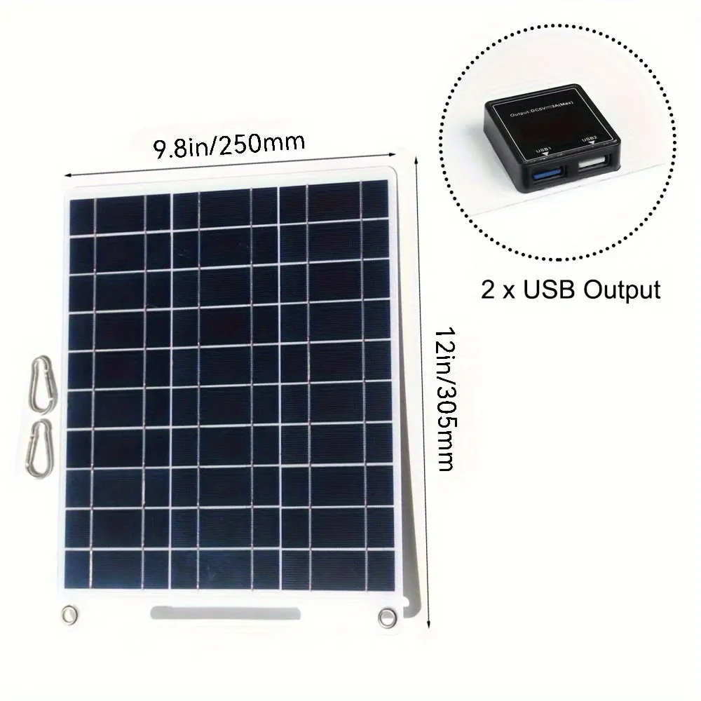 1pc, Portable Solar Panel 5V Solar Plate With USB Safe Charge Stabilize Charger For Power Bank Phone Outdoor Camping Home