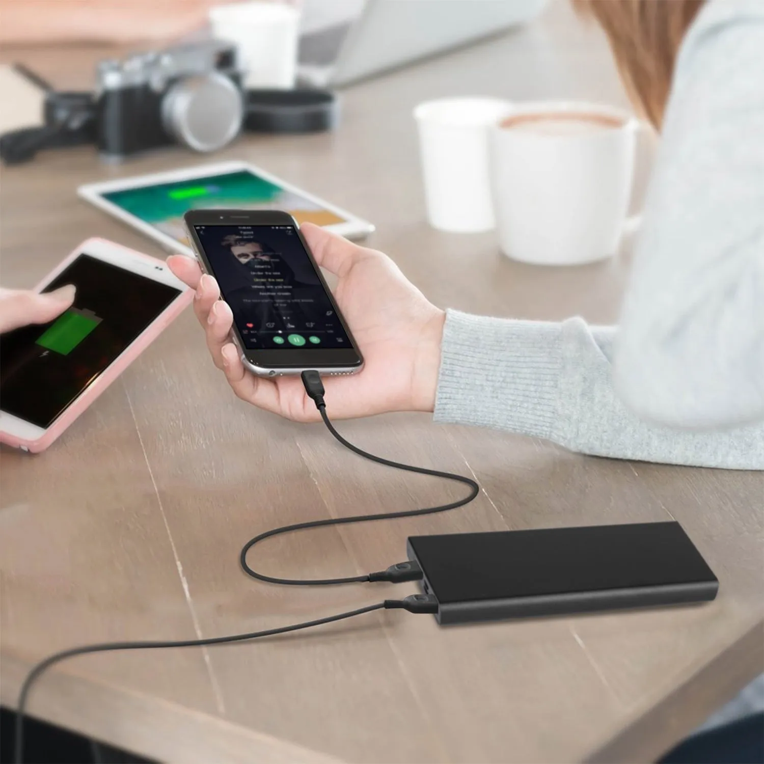 20000mAh Power Bank Charger with Dual USB Output Ports Type C