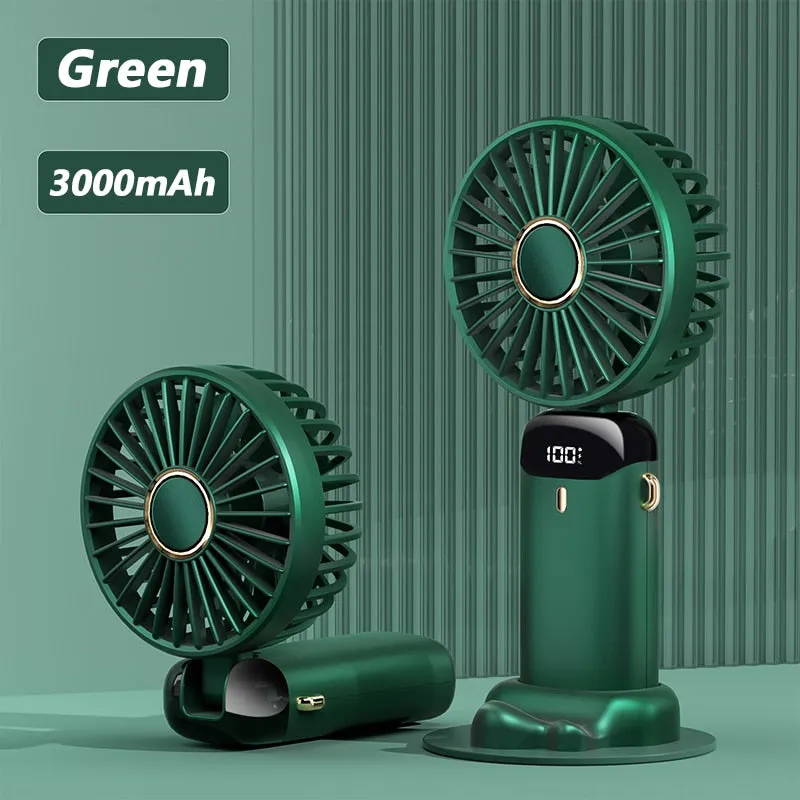 2023 Portable Hand-Held Fan Office Desktop Multifunctional Folding Double-Headed Small Electric