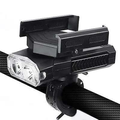 2400mAh black Outdoor cycling bike front light with emergency light, with power bank, mobile phone holder,Waterproof,rechargeable AZ22529