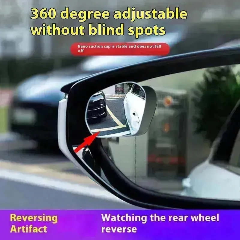 360 Degree High-definition Wide-angle Suction Cup Car Small Circular Rearview  Mirror