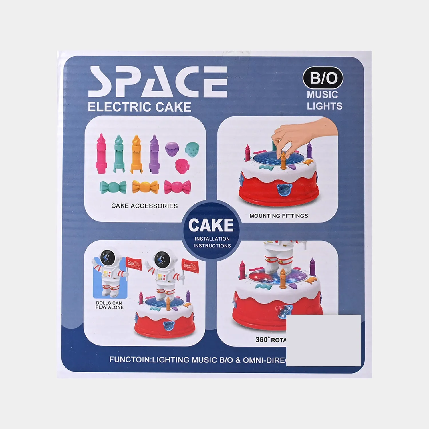 360 Rotation Astronaut Musical Cake for Kids