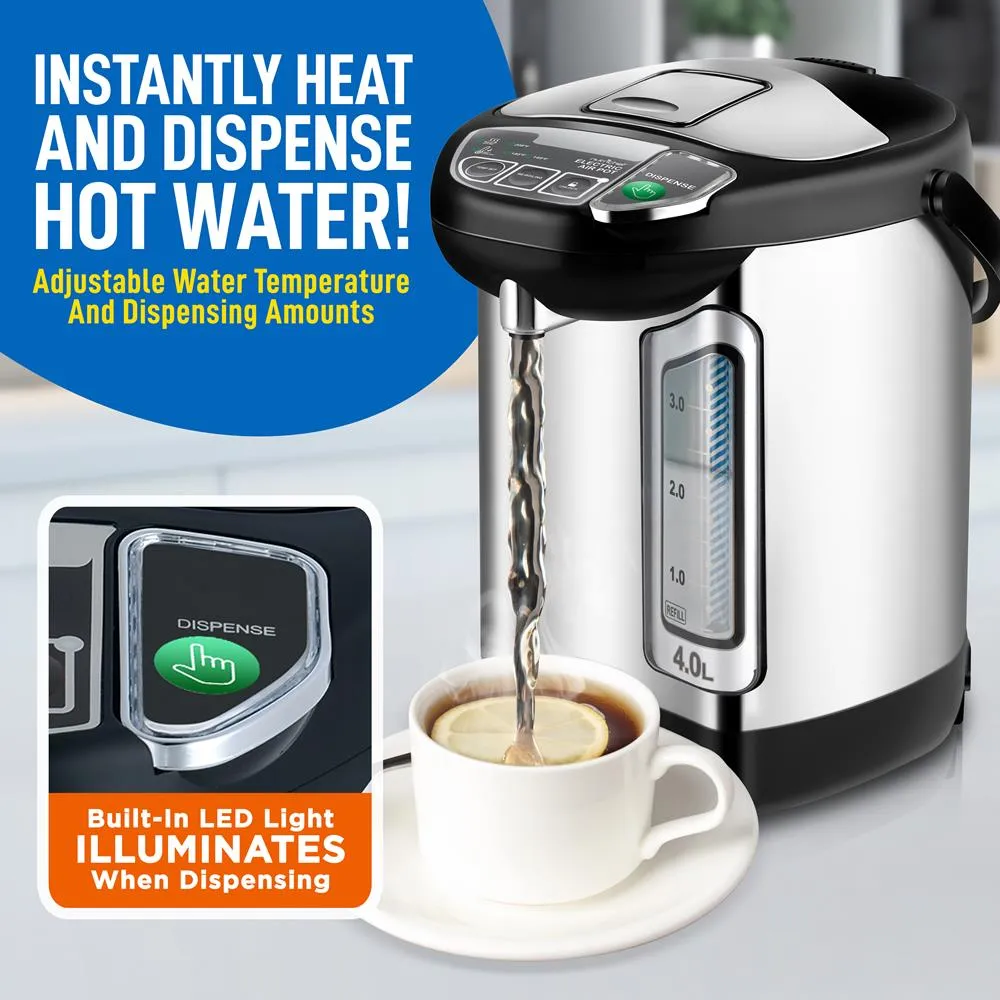 4L Digital Hot Water Dispenser - Instant Water Boiler / Water Heater, Auto Dispense Safety Lock, (4.227 Quarts)