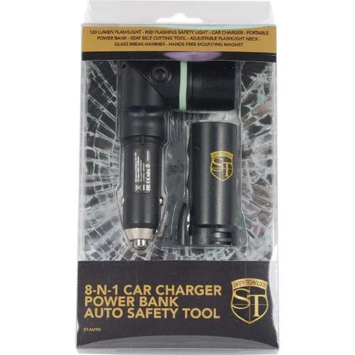 8-N-1 Car Charger Power Bank Safety Tool