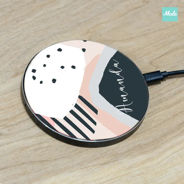 【Abstract Art】15W Ultra thin FastWireless Charger Pad 抽象圖案名字無線差電板