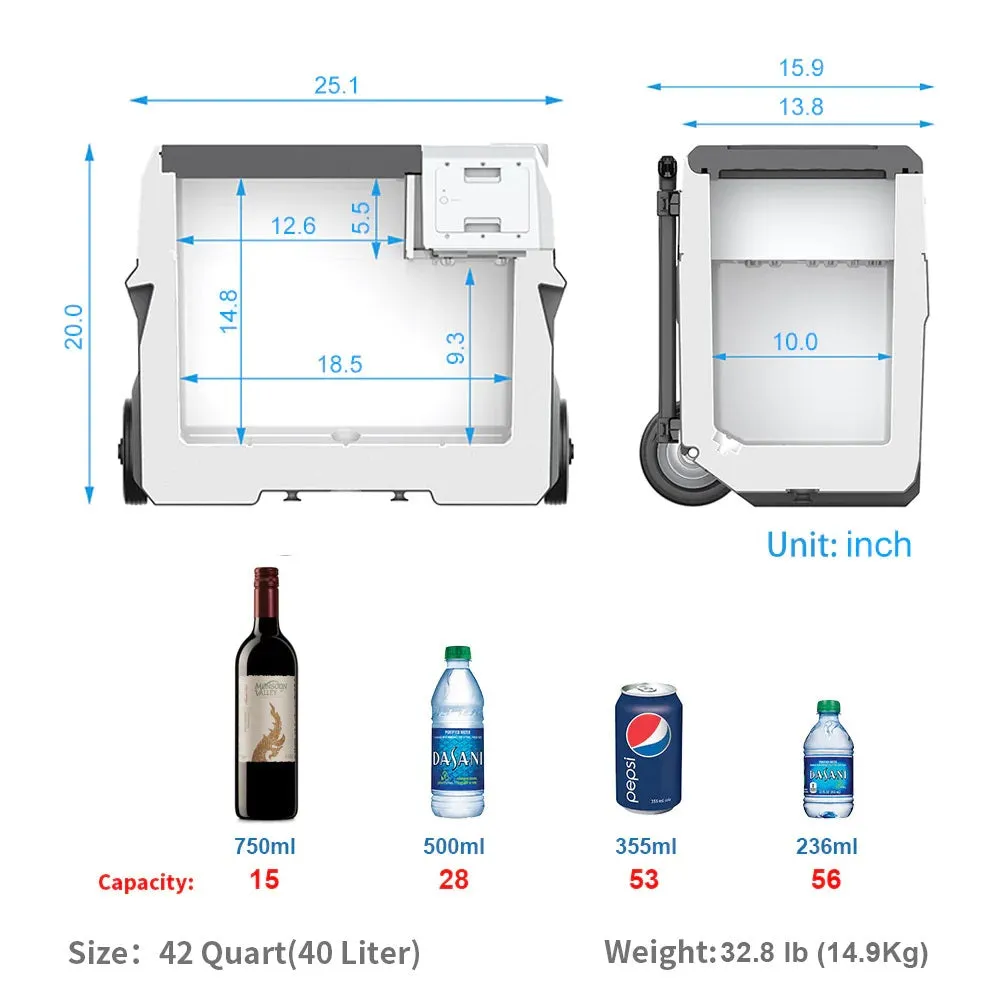 ACOPower LiONCooler X40A Portable Solar Fridge/Freezer   90W Solar Panel | 42 Quarts