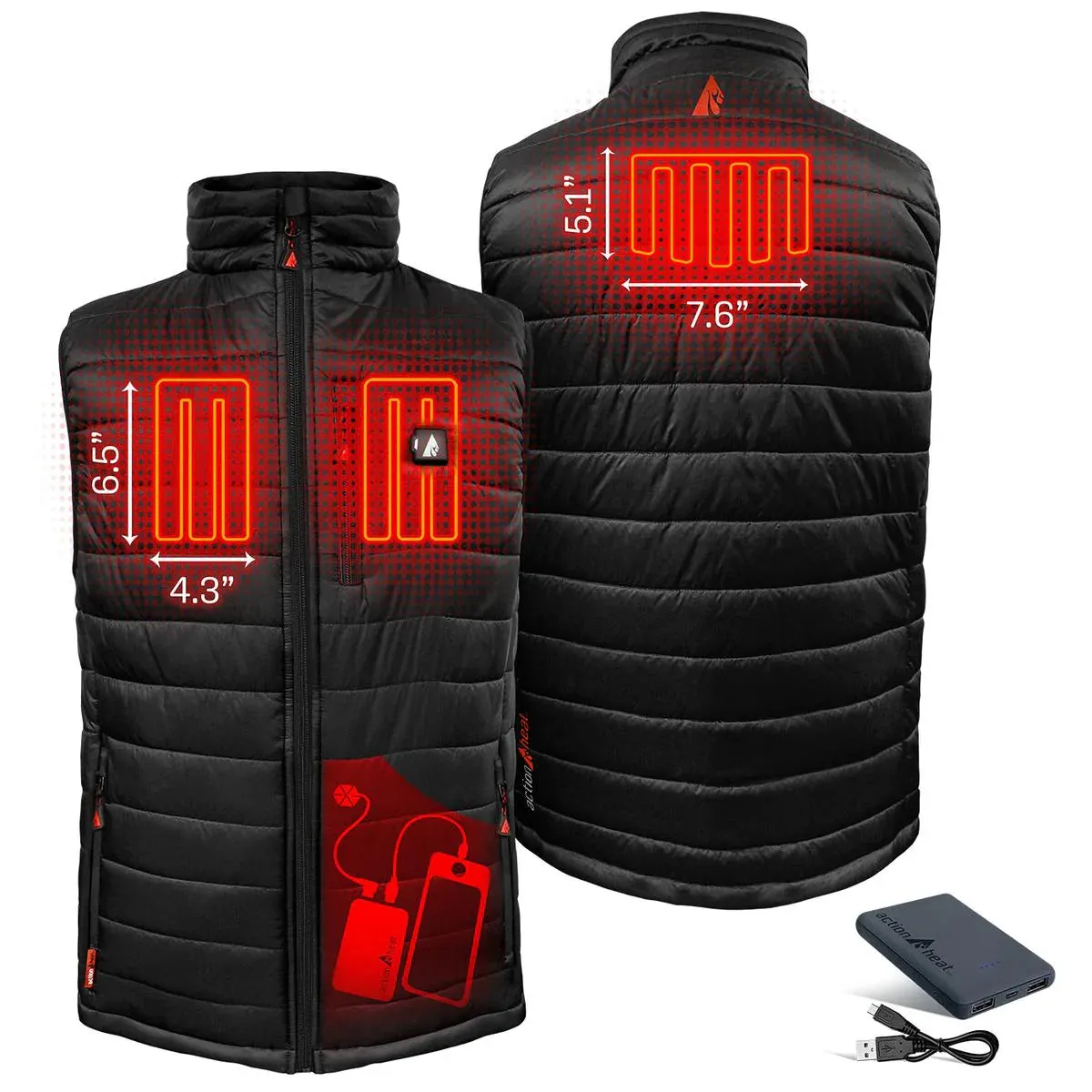 ActionHeat 5V Men's Insulated Puffer Battery Heated Vest