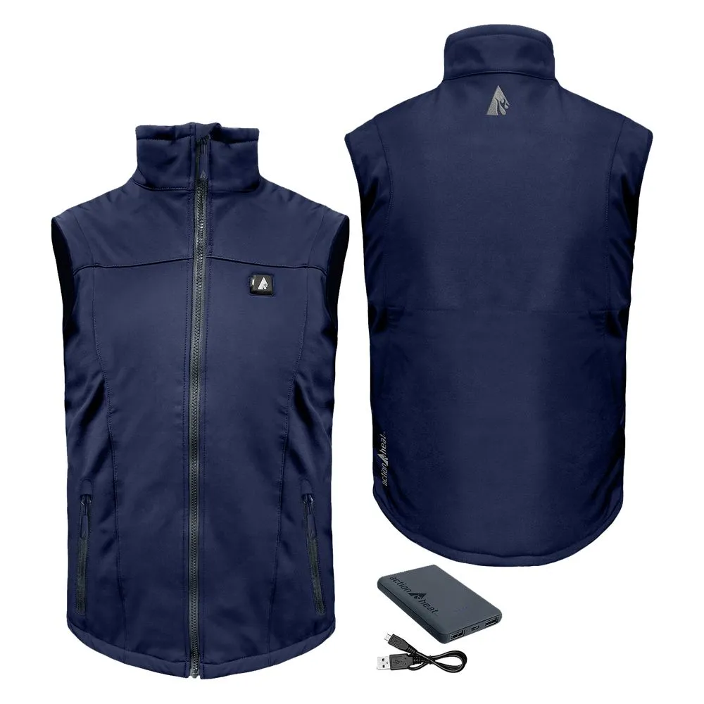 ActionHeat AH-VST-5V-M-N-X 5V Battery-Heated Softshell Vest for Men - Navy - XL