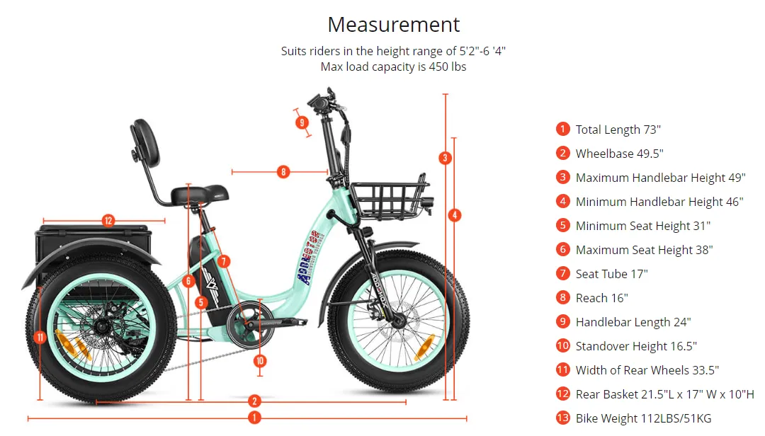 Addmotor 750W 48V Triketan II M-330 Trike Electric Bike