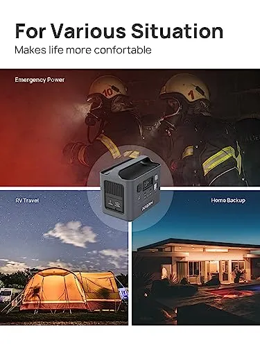 AFERIY Portable Power Station 800W / 512Wh Power Station LiFePO4 Battery, Quick Charge in 1.5H, 2 AC Outlets, UPS, Solar Generator, Electric Generator for Home Camping Use