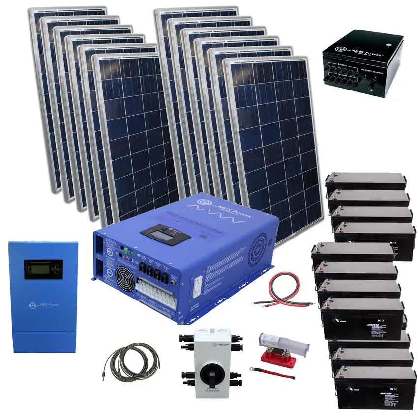 AIMS Power 48VDC Off-Grid Solar Kit | 3960 Watt Solar   8000 Watt Pure Sine Inverter Charger