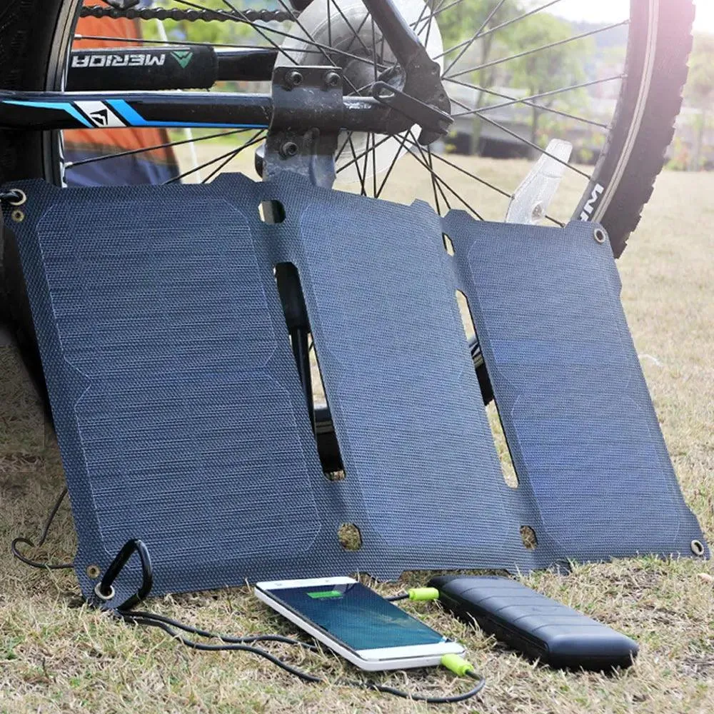 ALLPOWERS 21W Portable Camouflage Solar Charger - Foldable USB Power Bank for Outdoor Adventures