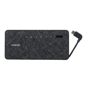 Anker PowerCore  Metro 10000 with Builtin USBC Cable - Black Fabric Limited Edition