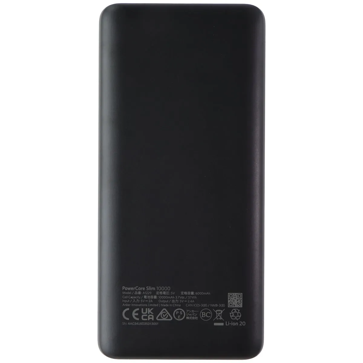 Anker PowerCore Slim 10000 Power Bank (A1229) - Black