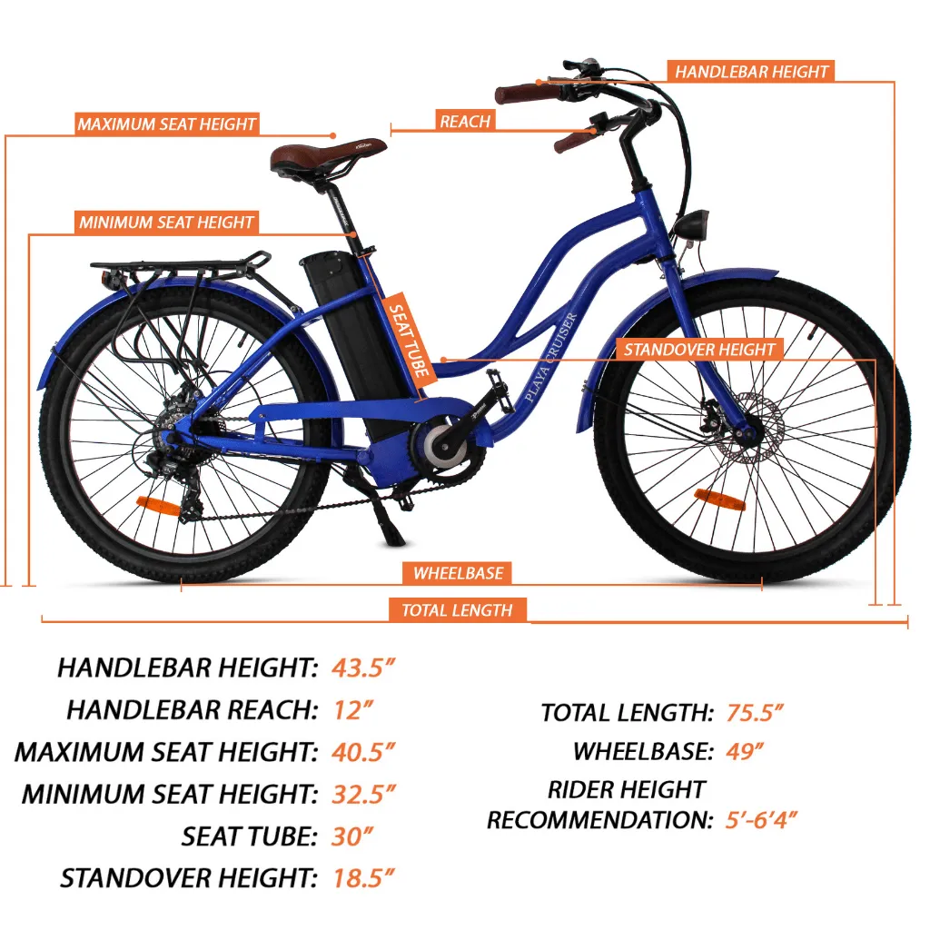 Anywhere Bikes Playa Cruiser 36V 250w Step Through Beach Cruiser eBike