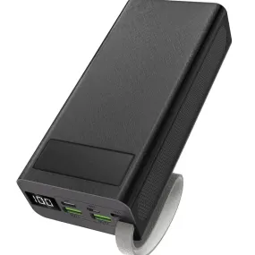 Aspor A306 Power Bank - 30000mAh / 20W / Micro USB / Type-C / Lightning / Black