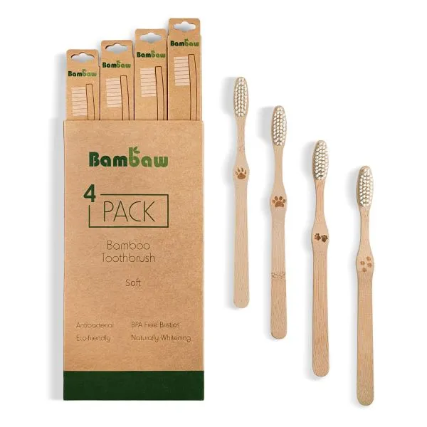 Bamboo toothbrushes - set of four