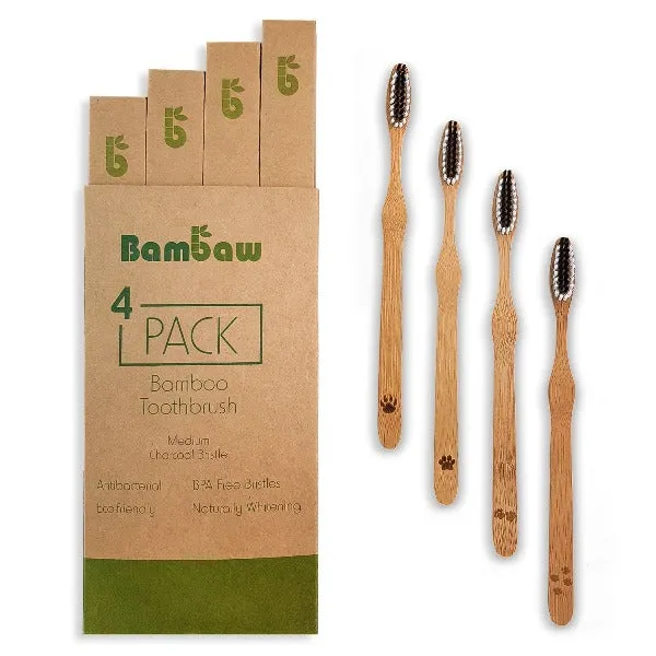 Bamboo toothbrushes - set of four