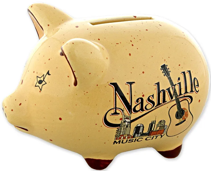 BANT1 Piggy Bank Tan Speckled Nashville