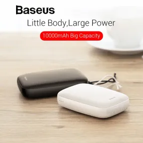 Baseus 10000mAh Mini Power Bank For iPhone Samsung Huawei Xiaomi Powerbank Portable USB Charging Power Bank External Battery