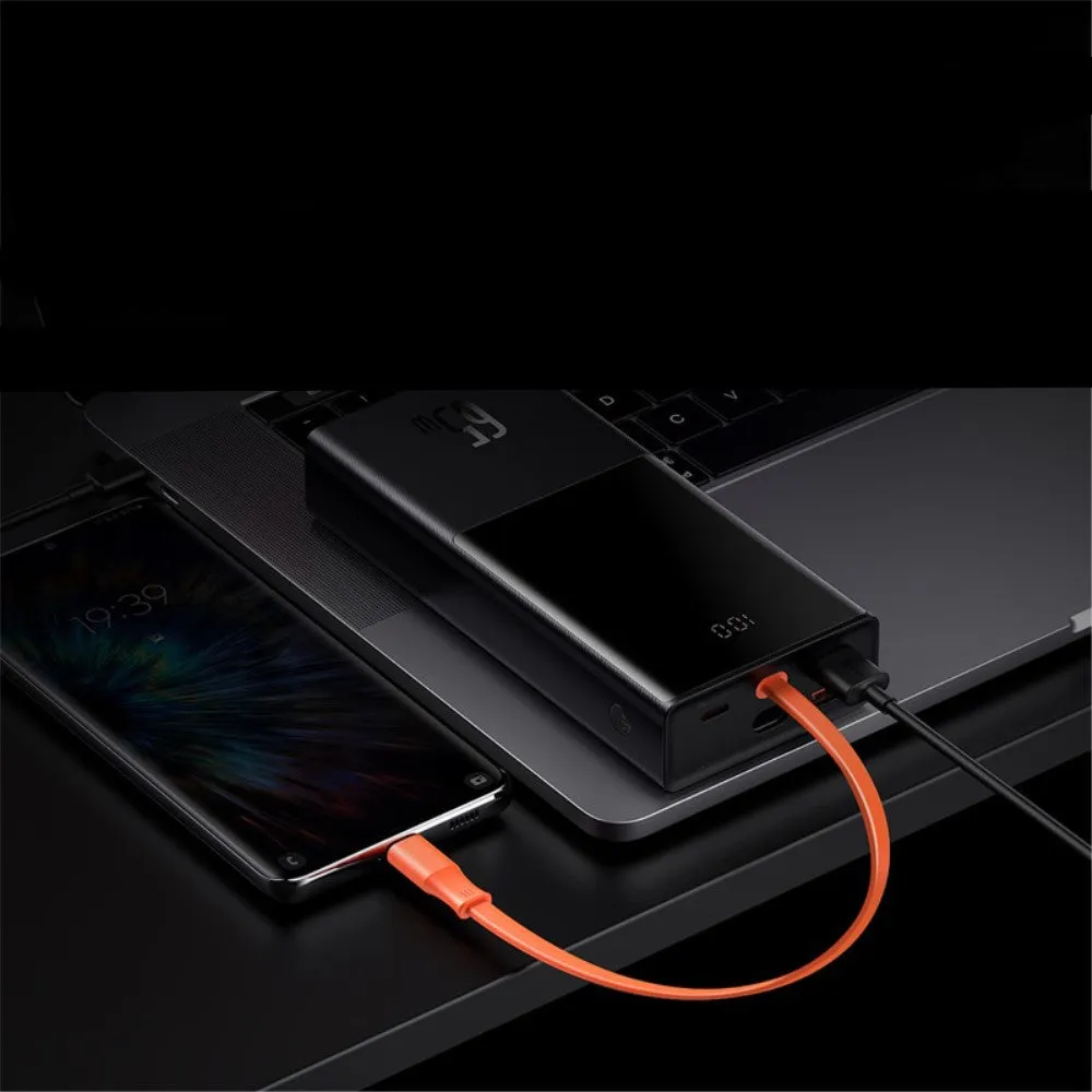 Baseus - (65W/PD) 20000mAh Charger USB C / Dual USB A Powerbank (PD 3.0   QC 3.0) with LED display - Black