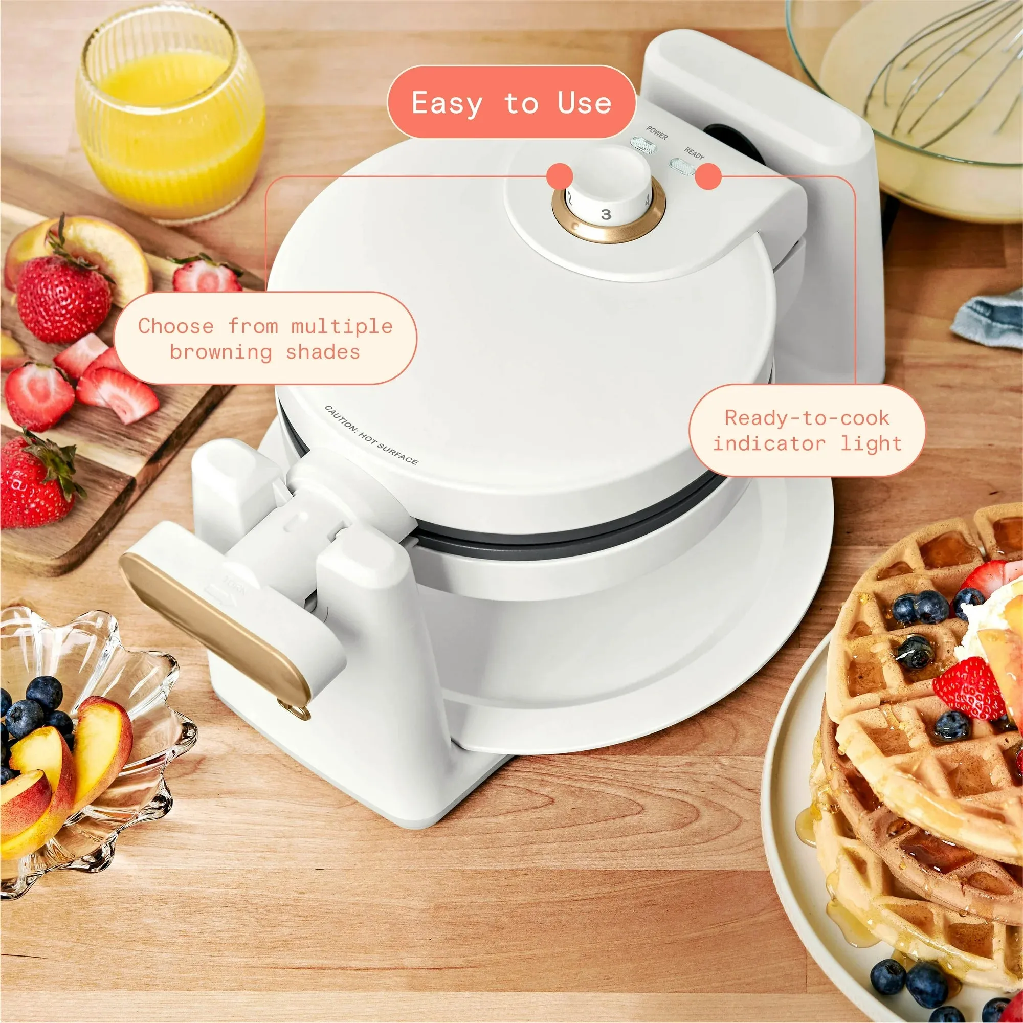 Beautiful 19566 Electric Griddle/Waffle Maker Breakfast Set, White Icing by Drew Barrymore