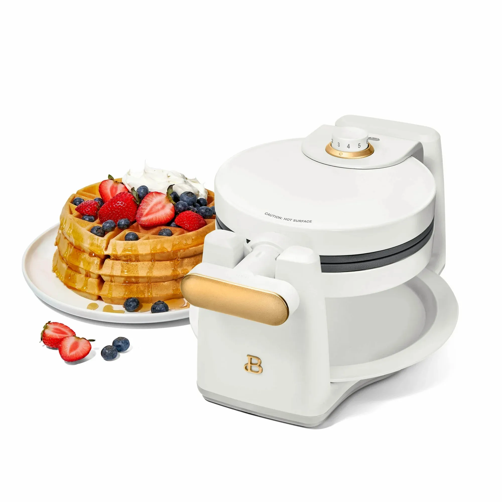 Beautiful 19566 Electric Griddle/Waffle Maker Breakfast Set, White Icing by Drew Barrymore