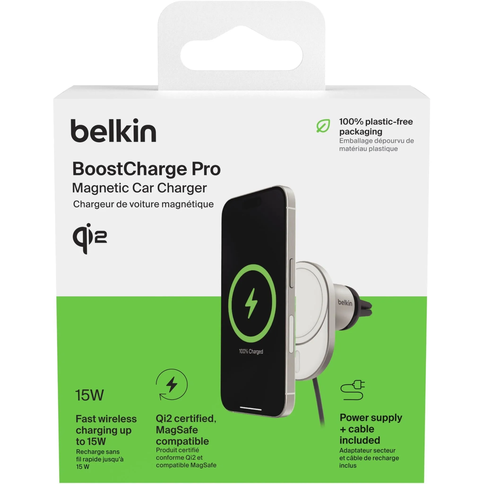 Belkin BoostCharge Pro Magnetic Wireless Car Charger with Qi2 15W