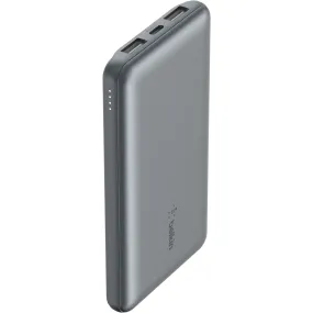 Belkin BoostUp Charge 10K 3 Port Power Bank with Cable (Grey)