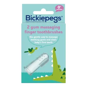 Bickiepegs 2 Gum Massaging Finger Toothbrushe 0  Months (T)