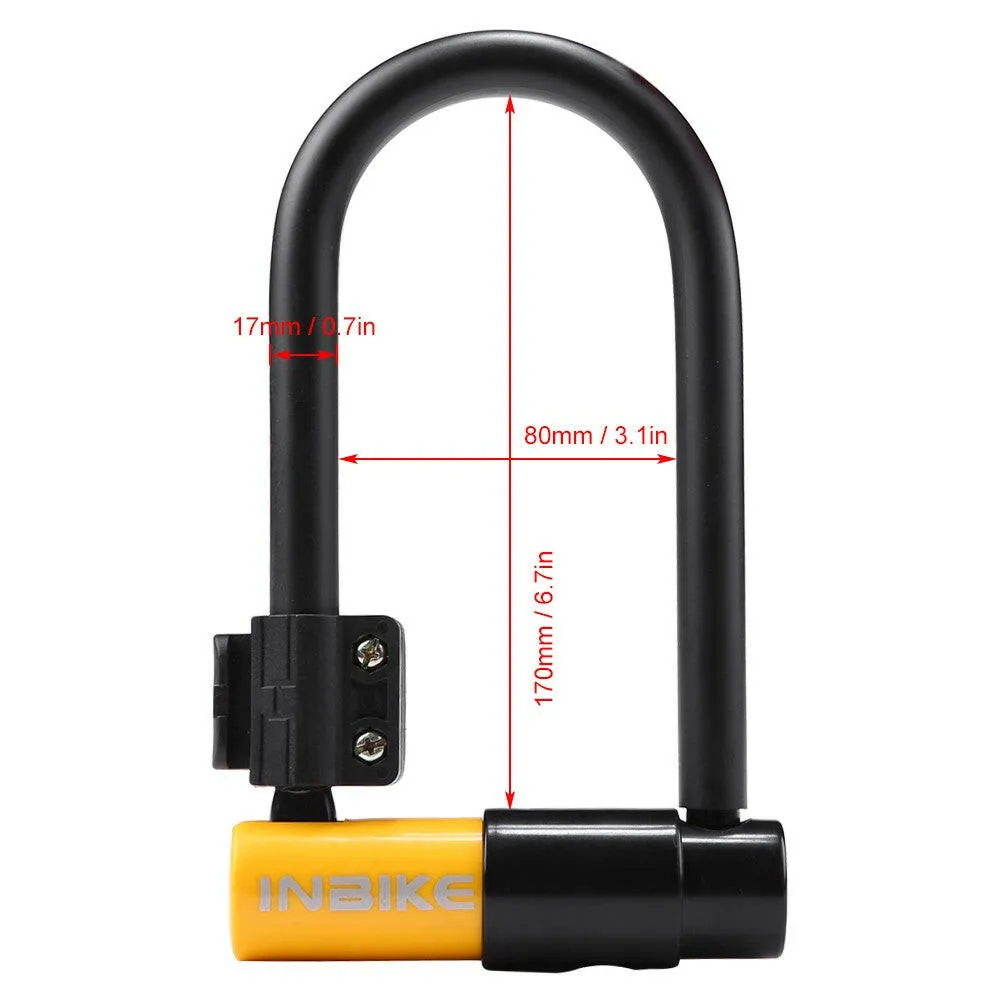 Bike Lock Heavy Duty Bicycle U Lock Secure Lock with Mounting Bracket