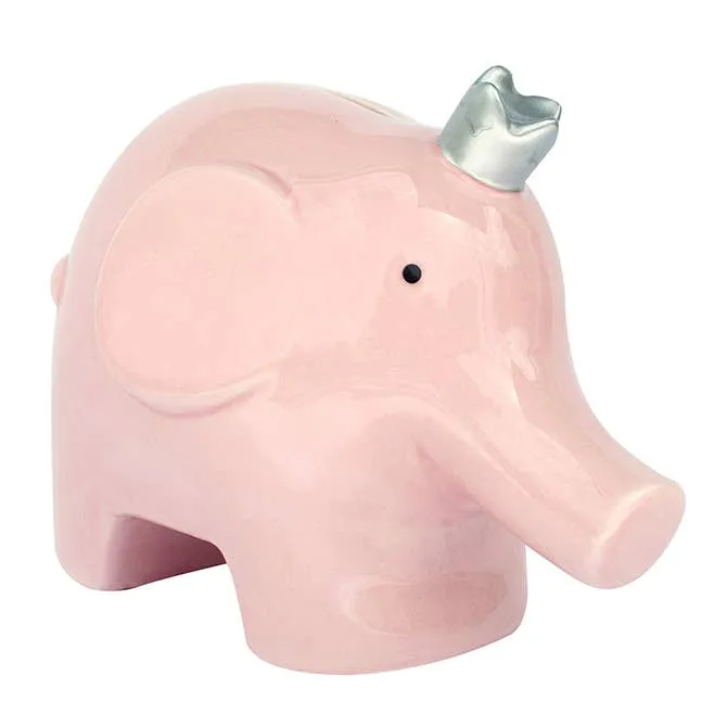 Birchwood Trading - Elephant Ceramic Bank: Blue