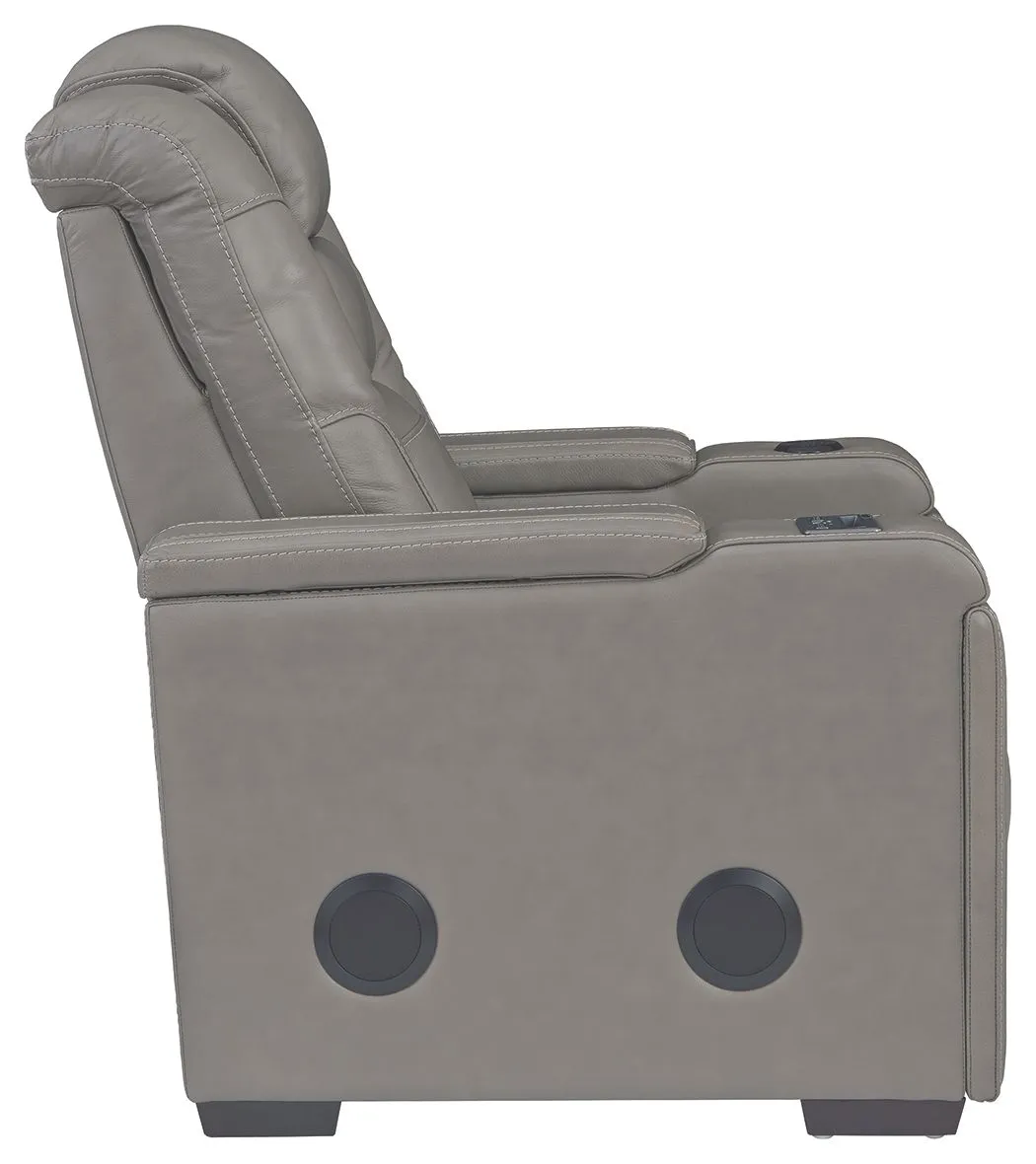 Boerna - Gray - PWR Recliner/ADJ Headrest