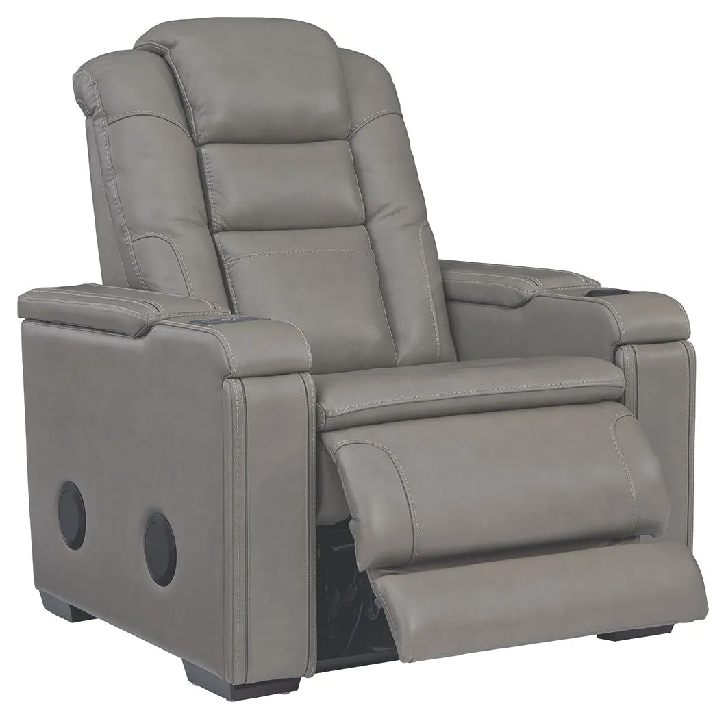 Boerna - Gray - PWR Recliner/ADJ Headrest