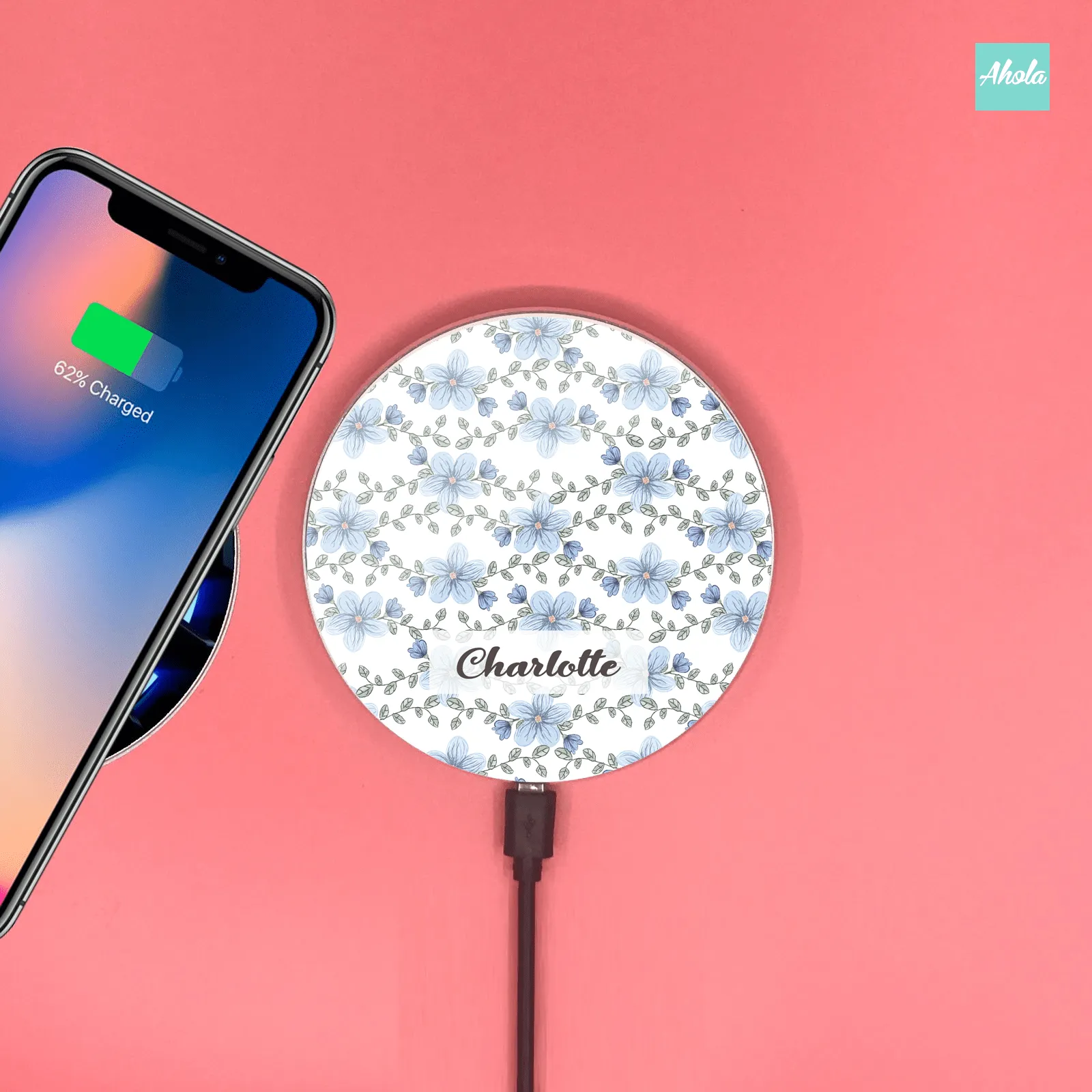 【Boho flower】15W Ultra thin FastWireless Charger Pad 花朵名字無線差電板