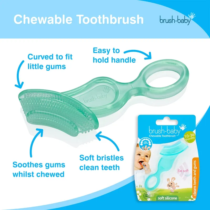 Brush-baby Chewable Toothbrush & Teether (Teal)