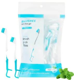 Brushee -  3-in-1 Tool (Pre-Pasted Mini-Brush   Floss   Pick)