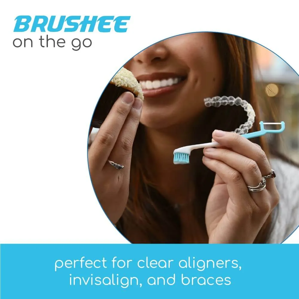 Brushee -  3-in-1 Tool (Pre-Pasted Mini-Brush   Floss   Pick)