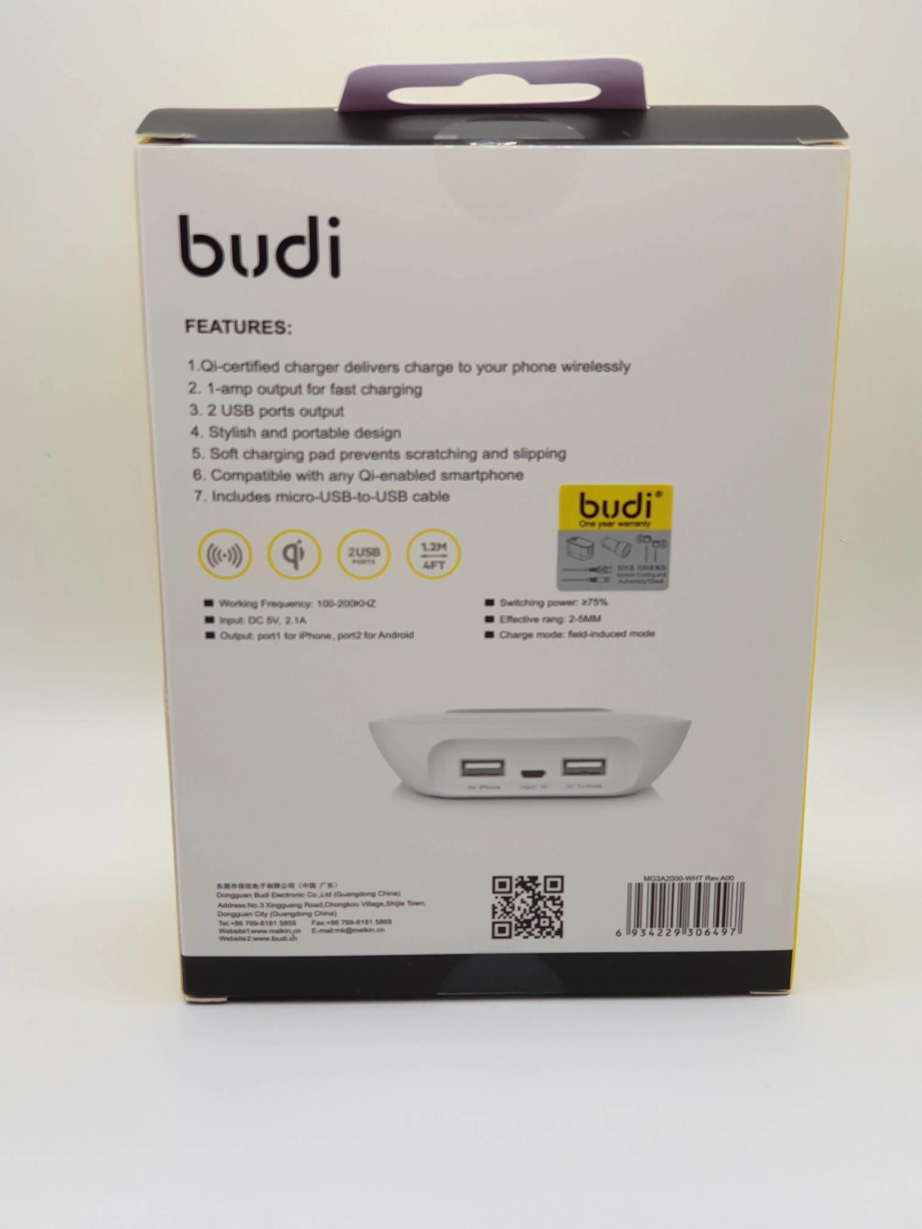 Budi Wireless Charger 2x USB Chargepad Qi Devices Smartphones