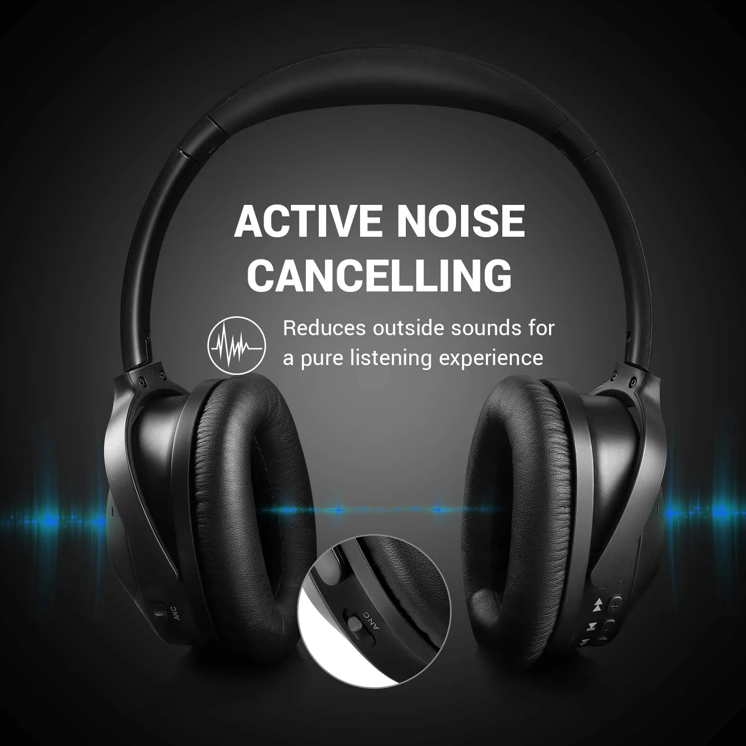 [CLEARANCE] Oneodio A9 Bluetooth Active Noise Cancelling Headphones for Travel, Work, PC and TV