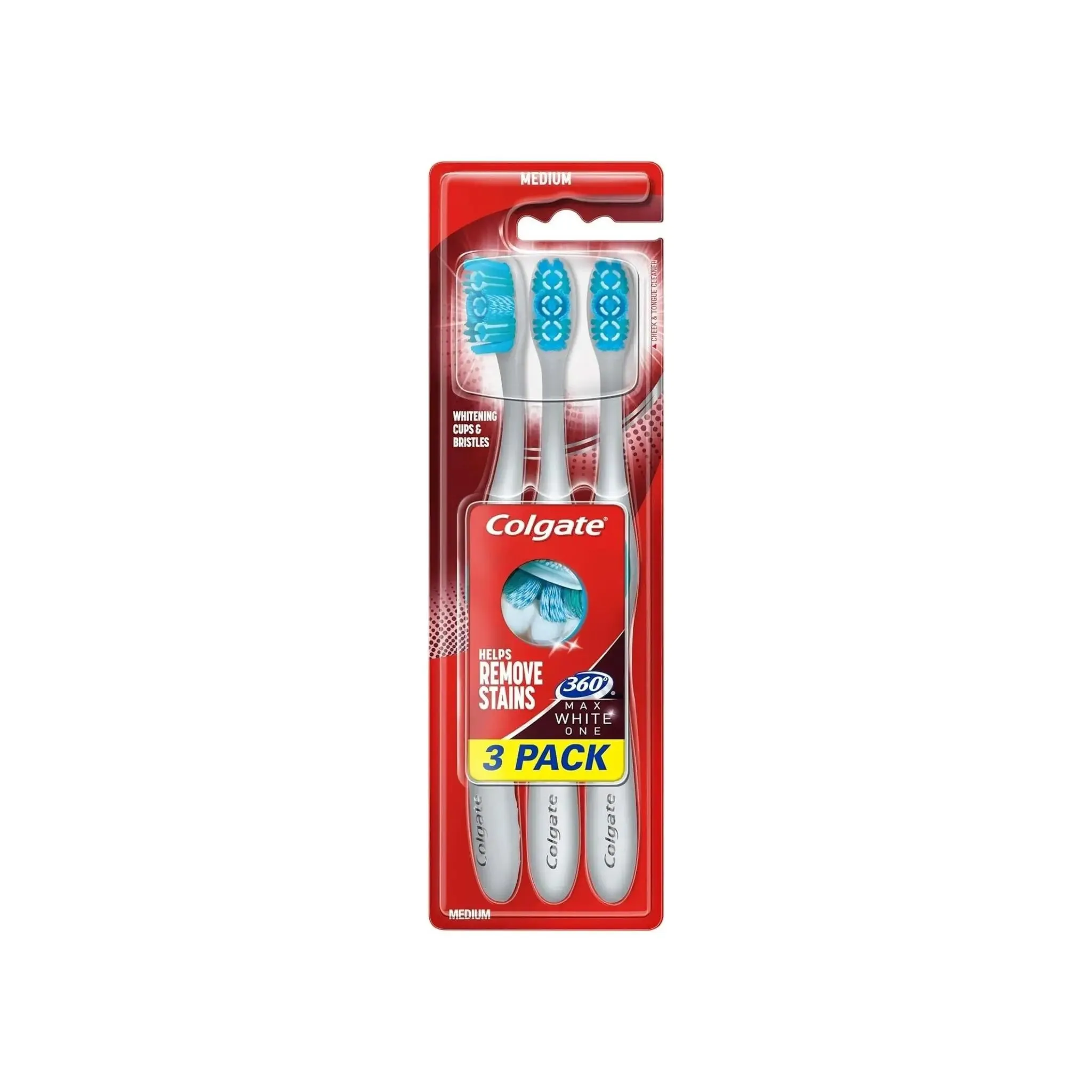 Colgate 360 Max White One Medium Toothbrush x 3