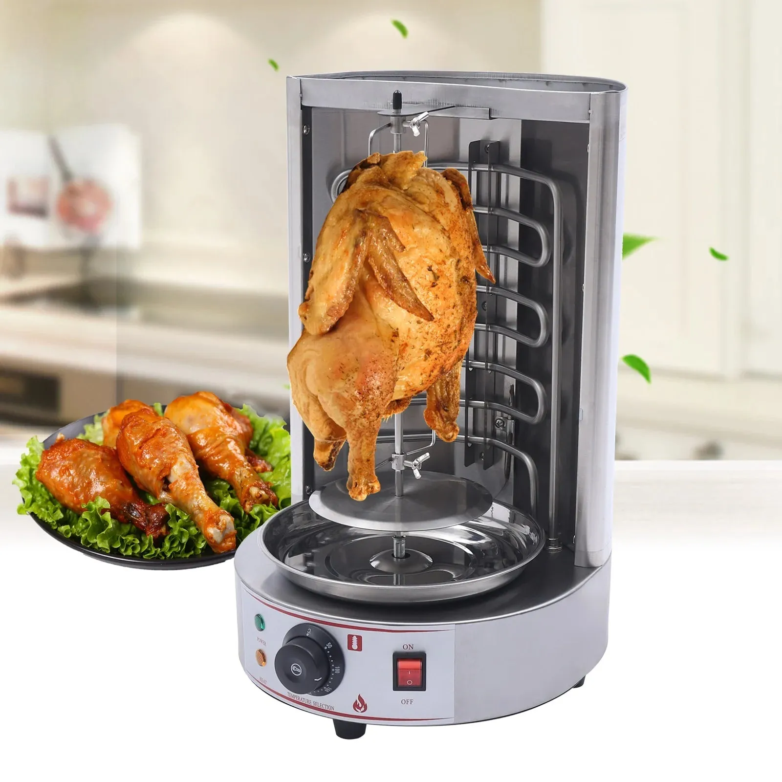 Commercial Electric Shawarma Rotisserie Grill Automatic Rotating Machine