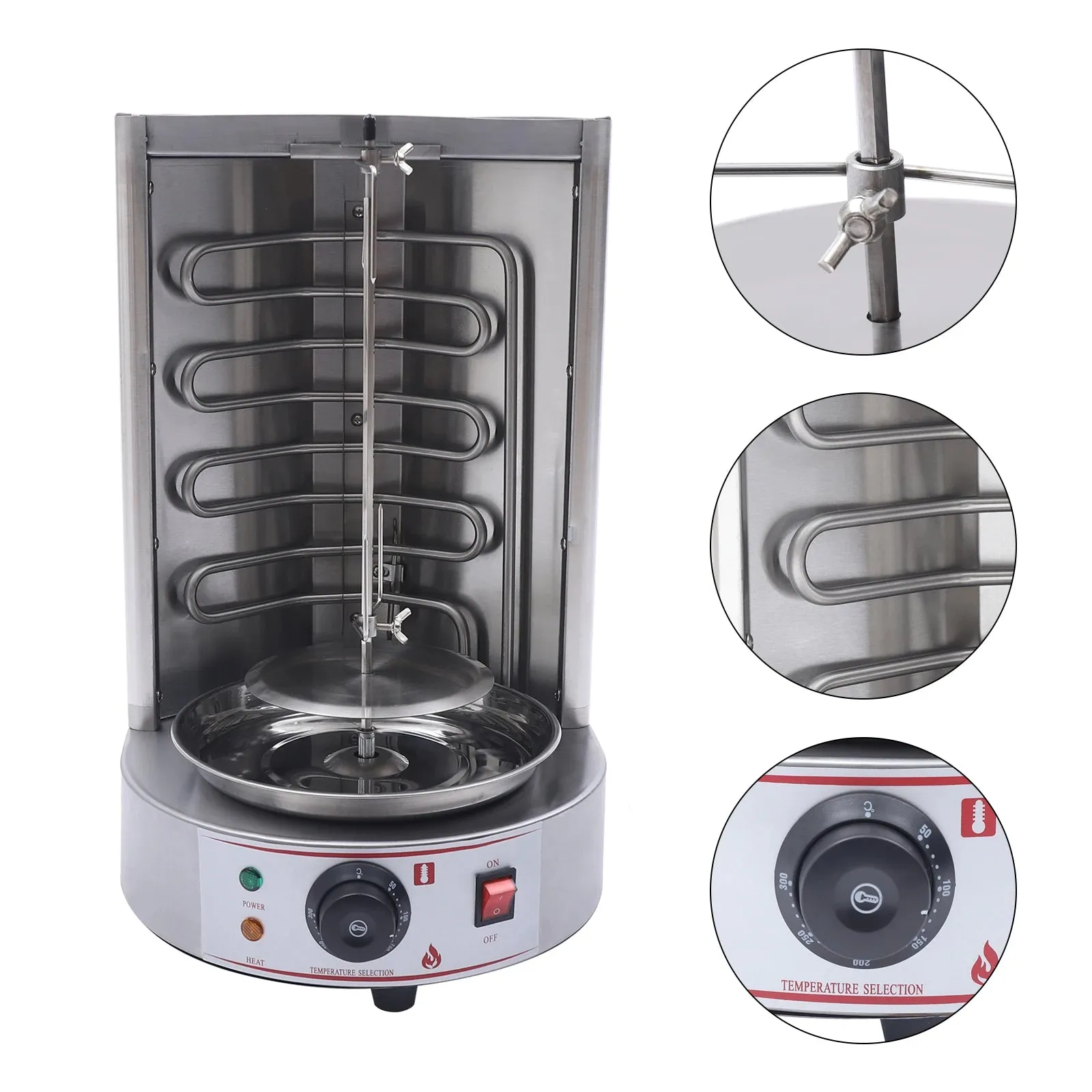 Commercial Electric Shawarma Rotisserie Grill Automatic Rotating Machine