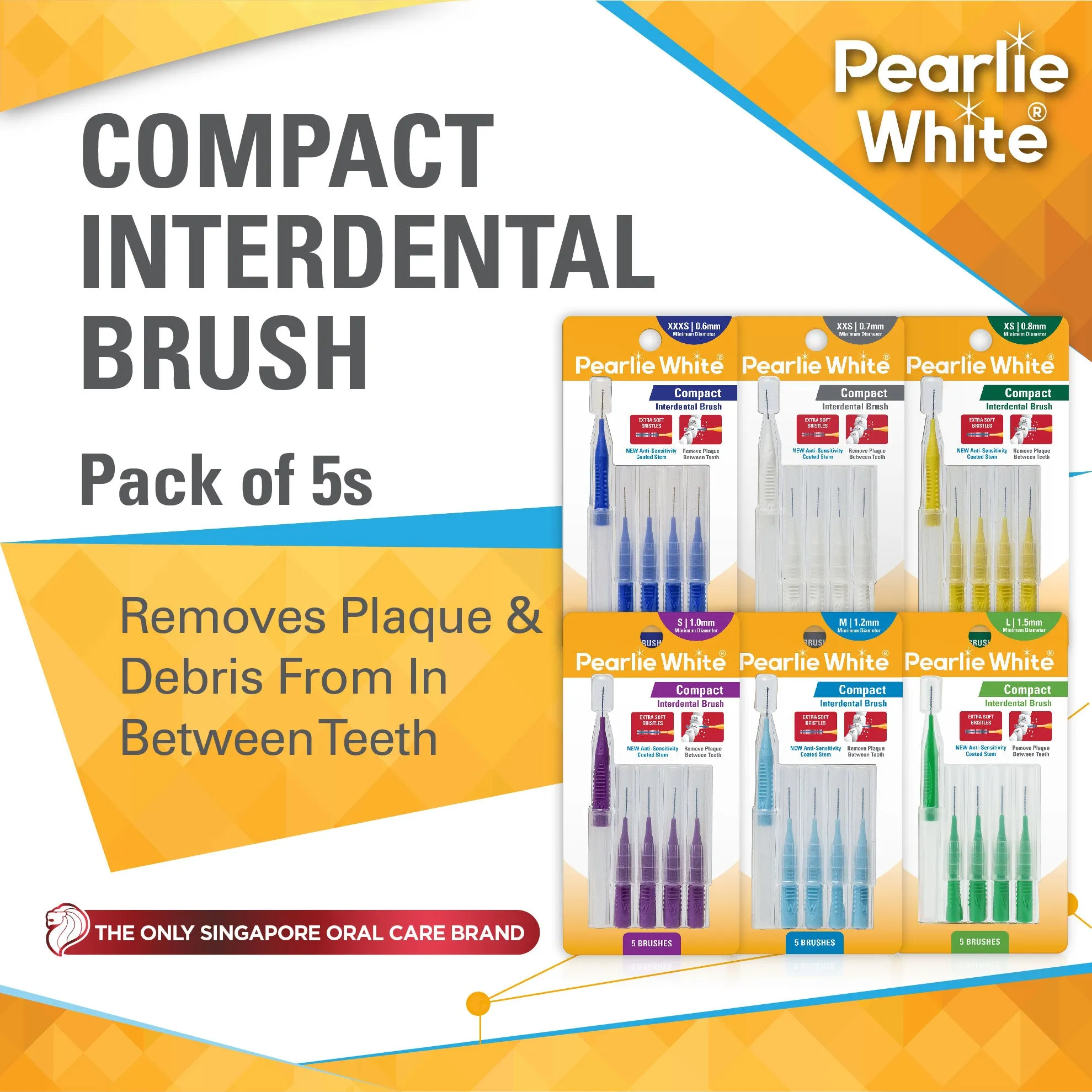 Compact Interdental Brushes - Pack of 5s