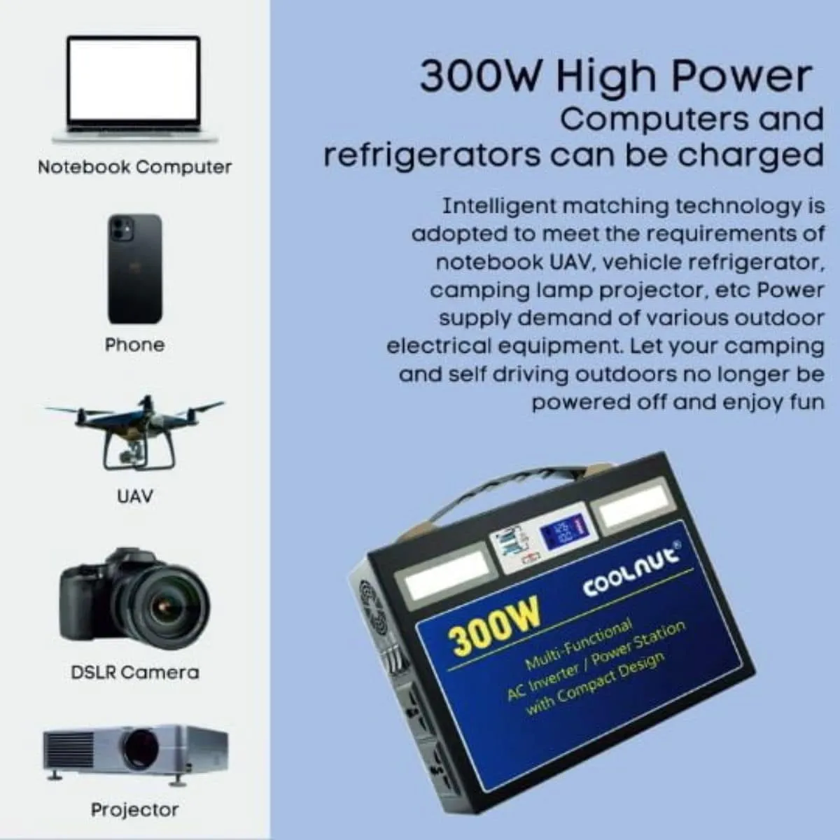 Compact Solar Power Station - 555Wh - 300Watt - 150000mAh