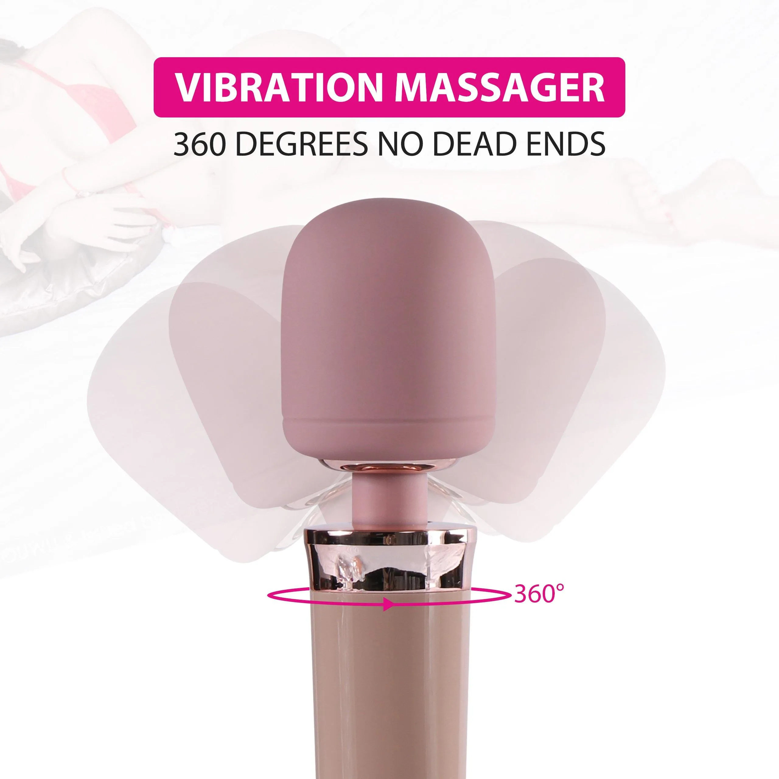 Cordless Wand Massager Vibrator-20 Vibration Patterns 10 Powerful Speeds