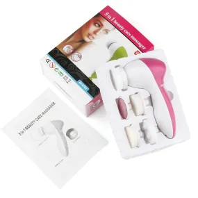 Deep Clean 5 In 1 Electric Facial Cleaner  Rotating Brush Massager